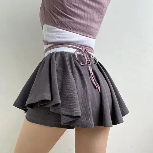 Vista 2 de Y2k Falda de ballet Mini faldas para mujer, ropa estética de ballet de moda Y2k Mini falda