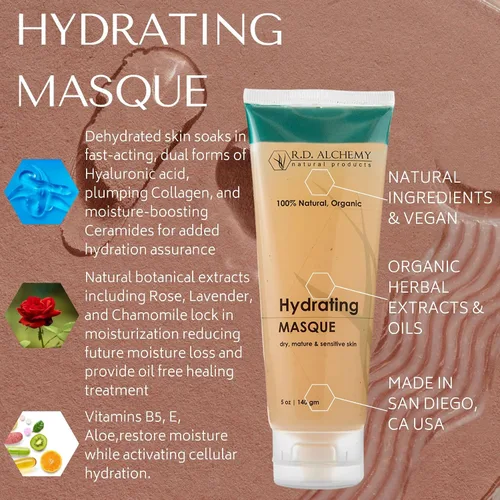 Vista 3 de RD Alchemy - Máscara de tratamiento hidratante 100% natural y orgánica, hidrata, hidrata y reduce la apariencia de líneas finas y arrugas con ácido