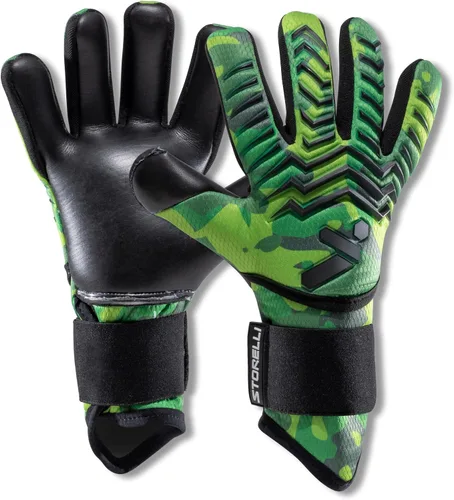 Vista 10 de Guantes de portero Storelli Electric, protección de mano de alto impacto con 5 espinas de dedo extraíbles y correa de muñeca Negro Cargo