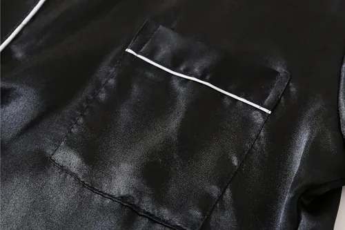 Vista 4 de Pijama de satén para niñas, con botones, ropa de dormir sedosa, camisón de manga corta