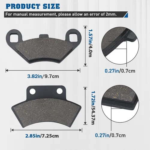 Vista 3 de Pastillas de freno delanteras y traseras para Polaris Sportsman 500 400 350 Xplorer 300 400 500 Big Boss 250 300 350 400 500 Scrambler 400L 500 4x4