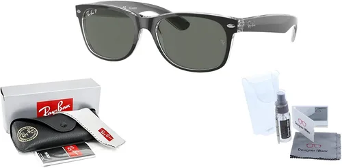 Vista 2 de Ray-Ban RB2132 NEW WAYFARER - Gafas de sol para hombres y mujeres + paquete con kit de cuidado de gafas de cortesía de diseñador iWear