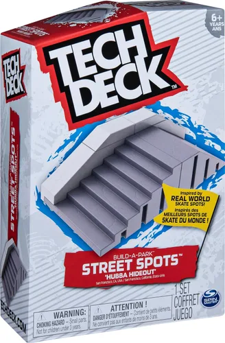 Vista 4 de TECH DECK, Build-A-Park Street Spots, Hubba Hideout, rampas y bicicletas, multicolor