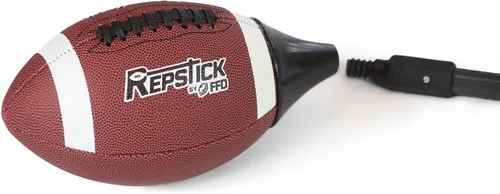 Vista 2 de REPSTICK El Sistema Original de Entrenamiento de Fútbol para Atletas Juveniles - Pelota de Cuero con Palo de Agarre de Velocidad para Atrapadas