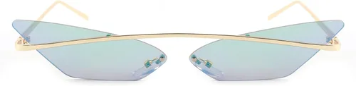 Vista 2 de FEISEDY Gafas de sol retro pequeñas Cateye de moda sin marco color caramelo B4092, 70mm