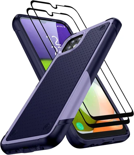 Vista 86 de Jeylly Compatible con Samsung Galaxy A22 5G Funda, Funda Samsung A22 5G con 2pcs protectores de pantalla de vidrio templado