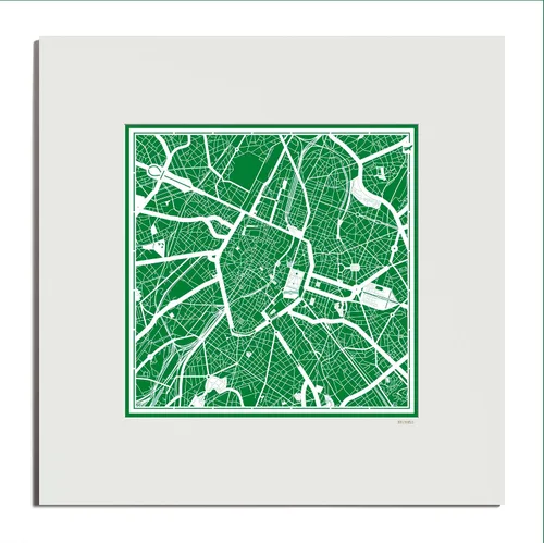 Vista 30 de O3 Design Studio Mapa de corte de papel de París, color negro mate, 20 x 20 pulgadas, arte en papel