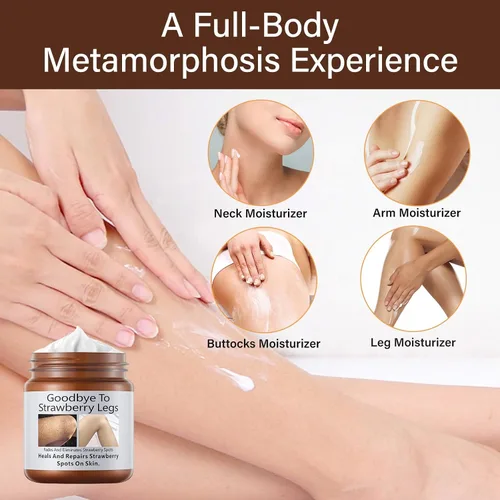 Vista 4 de Tratamiento de piernas de fresa, crema rejuvenecedora de piel de brazo de fresa con niacinamida, tratamiento hidratante de piel de pollo