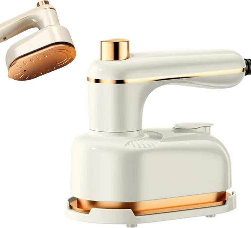 Vista 8 de Hierro de vapor portátil, mini plancha eléctrica portátil 3 en 1, mini plancha giratoria portátil para ropa, vaporizador de viaje para ropa