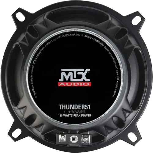 Vista 4 de MTX Audio THUNDER51 Thunder Series 5.25", 2 vías, 90W RMS 4-Ohm Par de altavoces componentes