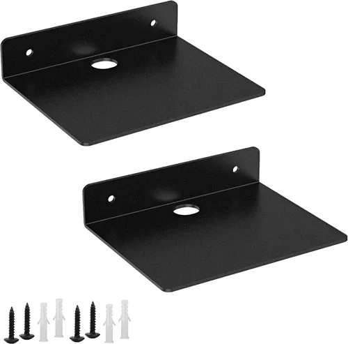 Vista 10 de Estante pequeño para pared, 5 pulgadas, estantes flotantes de metal para eco, cámaras, estantes de montaje en pared para altavoces pequeños
