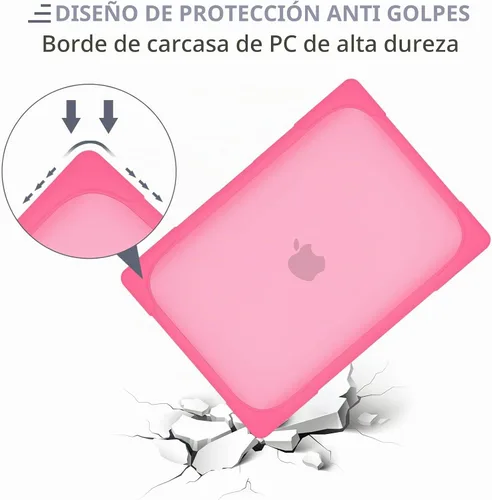 Vista 7 de Batianda Funda resistente para MacBook Air de 15 pulgadas 2023-2026, rosa