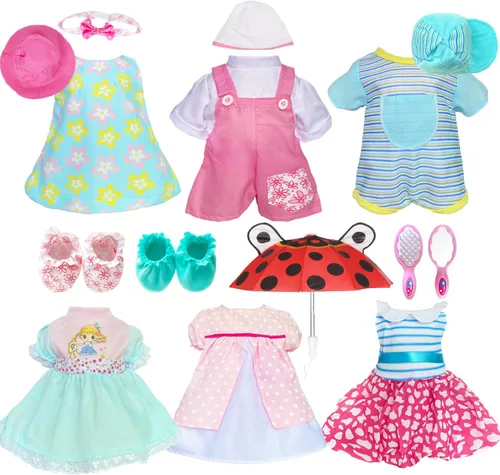 Vista 8 de Ropa de muñeca de bebé de 14 pulgadas para muñecas y niñas