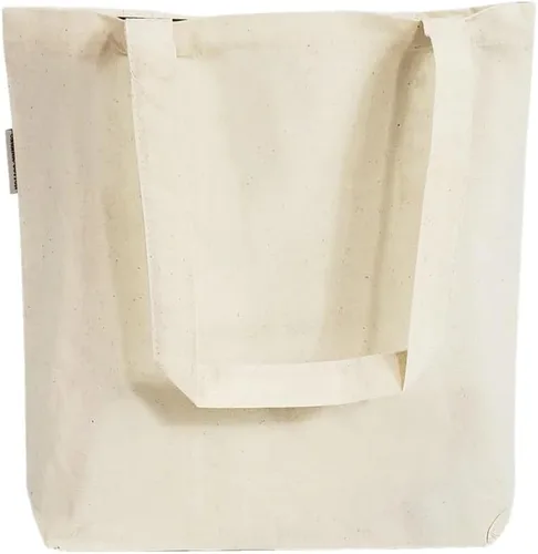 Vista 3 de TBF Paquete de 12 bolsas de lona orgánica al por mayor a granel con asas, bolsas de tela de tela en blanco reutilizables con certificación GOTS