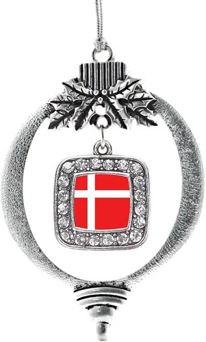 Vista 18 de Inspired Silver - Adorno con dije de reina de rodillo - Adornos navideños cuadrados de plata con joyas de circonita cúbica