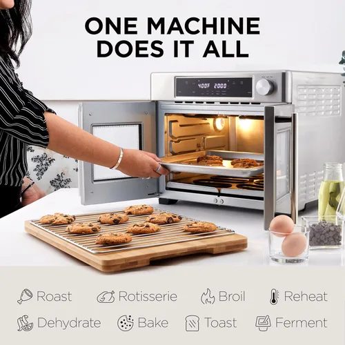 Vista 7 de Ivation Horno freidora de aire de doble zona con puerta francesa - 32 cuartos de galón, horno tostador de convección combinado, multifunción de 10
