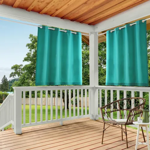Vista 37 de Town & Country Basics Cabana - Cortinas pesadas para interiores y exteriores, opacidad de filtrado de luz con ojales en la parte superior, repelente