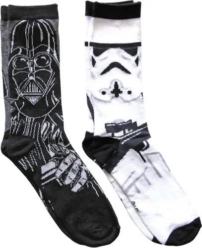 Vista 4 de Hyp Star Wars Darth Vader/Stormtrooper, Calcetines casuales para hombre, paquete de 2 pares, talla de zapato 6-12