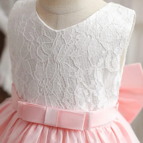 Vista 3 de NNJXD - Vestido de princesa de tul con flores, para usar en bodas, para niñas pequeñas y bebés