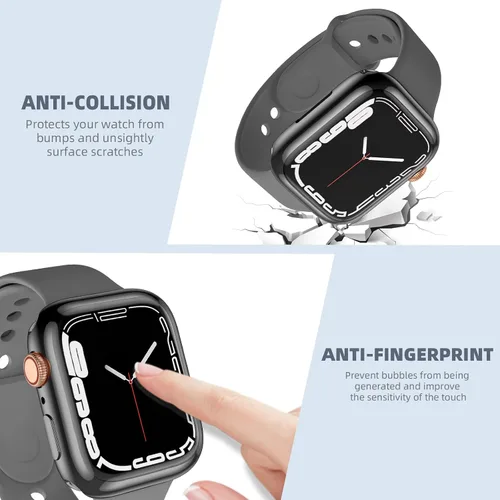 Vista 2 de GEAK - Juego de 3 fundas protectoras TPU compatibles con Apple Watch Series 11 10, protector de pantalla de 1.65 pulgadas, funda protectora completa