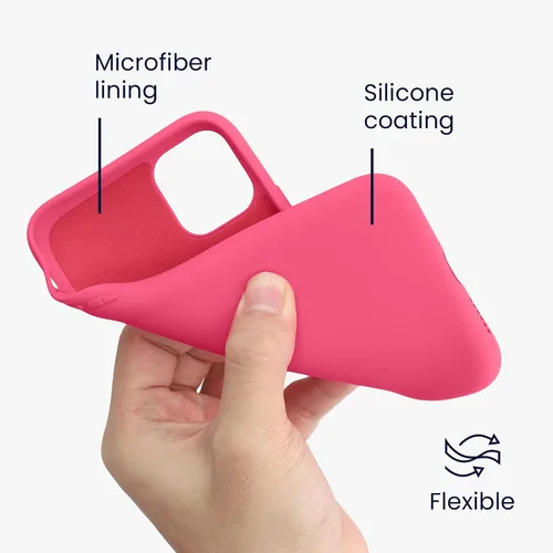 Vista 3 de kwmobile Funda compatible con Apple iPhone 11 - Funda protectora de silicona TPU suave y delgada - Rosa impresionante