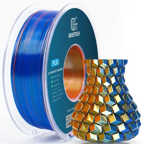 Vista 10 de GEEETECH Seda PLA Filamento para Impresora 3D 1.75mm, Filamento PLA de Doble Color Seda 1KG(2.2lbs), Precisión Dimensional +/- 0.02 mm, Filamento