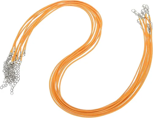Vista 110 de MECCANIXITY 10 cordones de collar encerado de 18 pulgadas, cadena de collar a granel con cierre de 0.059 in de cuerda de cuero encerado para hacer
