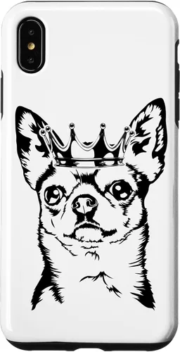 Vista 7 de Funda divertida para iPhone 14 con diseño de Chihuahua orgulloso con corona perro mamá perro
