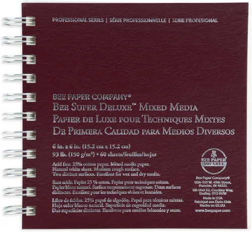 Vista 6 de Bee Paper - Libreta de bocetos de medios mixtos Super Deluxe de 4"x 6", 60 hojas