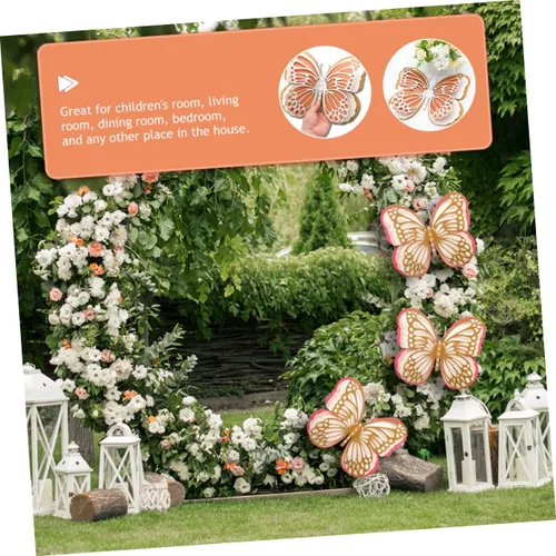Vista 9 de DOITOOL 5 calcomanías de pared de mariposa, calcomanías de hadas, decoración de ceremonia de boda, calcomanías de computadora para laptop, mariposas