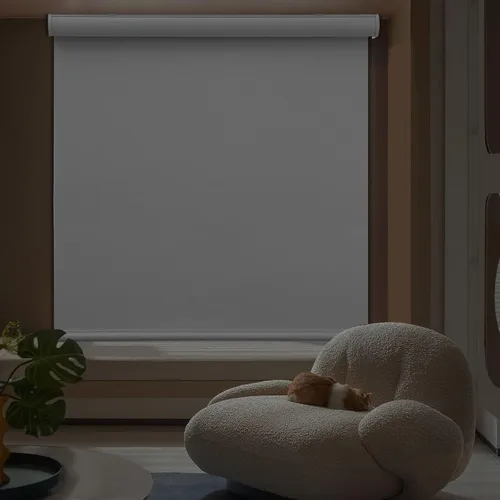 Vista 4 de MYshade - Persianas enrollables personalizadas para ventana, persianas enrollables para ventanas inalámbricas, bloqueo solar, protección de Blanco