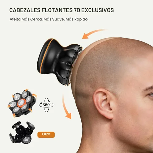 Vista 2 de MAXGROOM Afeitadora de cabeza 7D para hombres calvos, maquinilla de afeitar