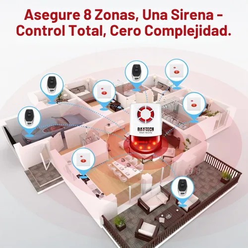 Vista 8 de Daytech Botón de pánico inalámbrico Alarma-120dB sirena estroboscópica