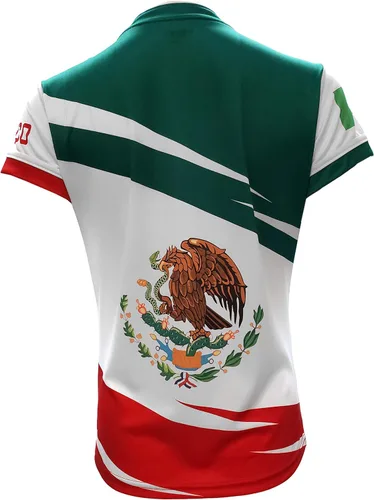 Vista 4 de Mexico Jersey Arza - Diseño para mujer con cuello en V, color verde, blanco, rojo