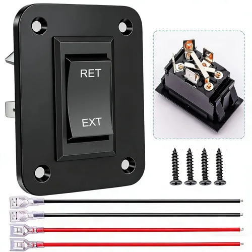 Vista 8 de TWTADE Interruptor de inversión de polaridad de bloqueo 12V 10A Control de motor CC 6 pines 3 posiciones ON-OFF AC 110V-220V Interruptor de palanca