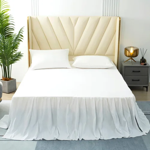 Vista 21 de TSUTOMI Falda de Cama Negra Tamaño Twin con Volantes y Esquinas Divididas, Falda de Cama Twin Caída de 12 Pulgadas, Falda de Cama Tamaño Twin Negra