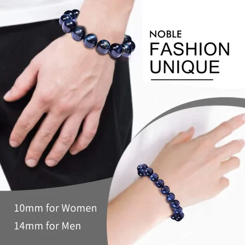 Vista 4 de Pulsera de piedras preciosas naturales de cuentas de 0.394 pulgadas Pulsera de ojos de tigre rojo Cristal curativo elástico para yoga, joyería