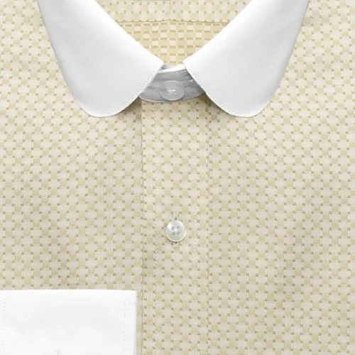 Vista 2 de John Clothier Camisa de vestir para hombre, 100% algodón, cuello centavo, peaky blinders, camisa formal de boda, 400-14