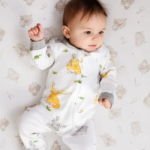 Vista 4 de Burt's Bees Baby - Pijama de una pieza para bebé, niño, para dormir y jugar, algodón 100% orgánico, enterizo de una pieza con cremallera frontal
