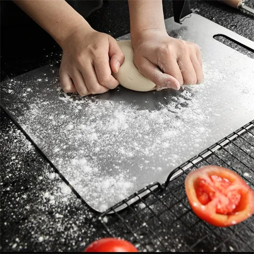 Vista 6 de Chopping Boardthickened Stainless Steel Cutting Board Cutting Board Panel Large,D-33 * 23Cm