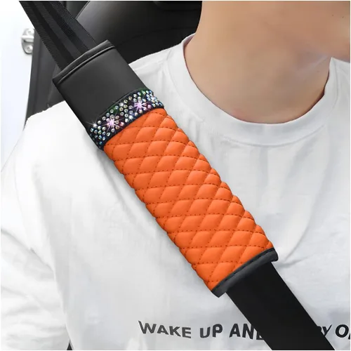 Vista 7 de zipelo 2 fundas para cinturón de seguridad de automóvil, almohadillas de cuero transpirable que protegen tu cuello, correas de arnés para una