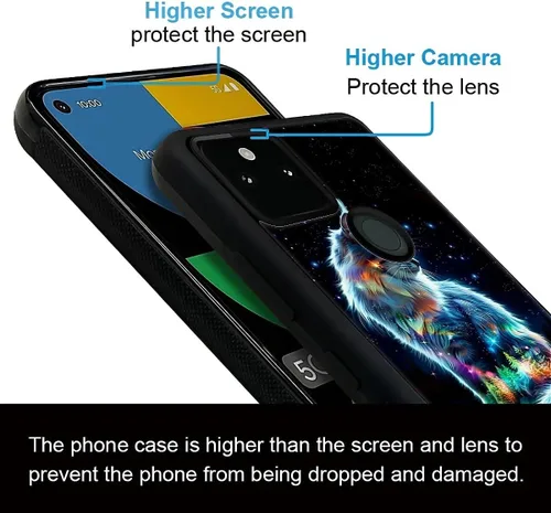 Vista 336 de Compatible con Google Pixel 4A 5G Mobile Case Creative Acrylic Panel trasero Silicona Protección Grip especialmente diseñado para Google Pixel 4A 5G