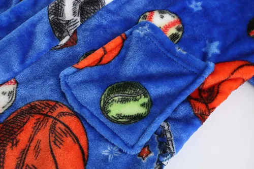 Vista 4 de Bata de baño de forro polar con capucha para niños, bata suave y mullida para niños pequeños