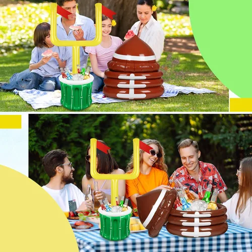 Vista 6 de Zhanmai 2 piezas inflables de fútbol enfriador de bebidas suministros de fiesta de fútbol inflable poste y soporte para piscina para fiesta temática