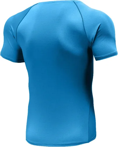 Vista 5 de Holure Camiseta de compresión y ajuste holgado para hombre, de manga corta, deportiva, de capa base, camisetas frescas y secas (paquete de 1 o 3)