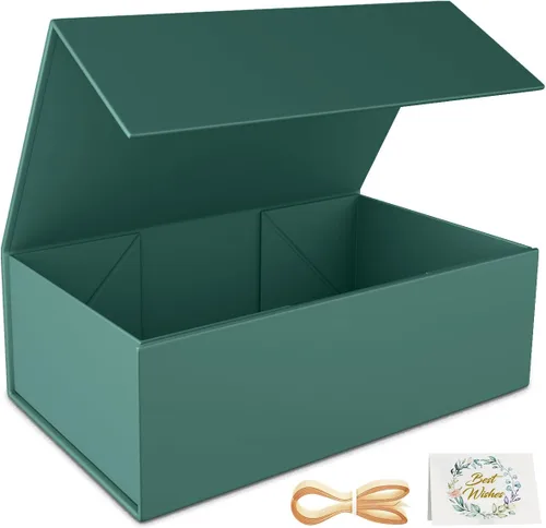 Vista 19 de RYDDOY Caja de Regalo Negra, 9.5x6x3'' Cajas de Regalo para Regalos con Tapas Cierre Magnético Rectangular Plegable para Caja de Propuesta