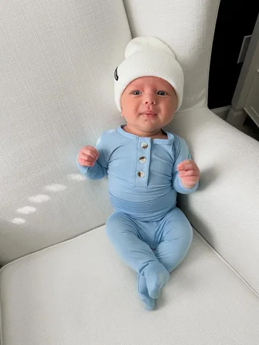 Vista 3 de Conjunto de traje y sombrero para recién nacido y niña recién nacida, ropa de bebé suave y elástica, canastilla