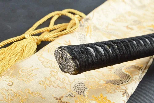 Vista 9 de 41 '' espada japonesa del samurai de Katana de Tang completo alto 1060 dragón de acero al carbono Tsuba
