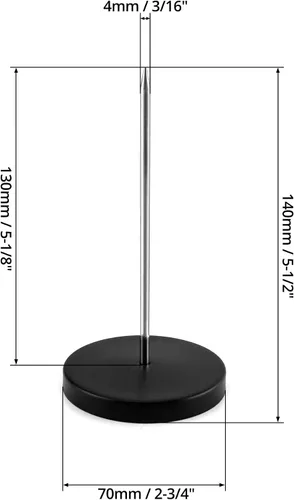 Vista 5 de QWORK Soporte para recibos de escritorio, paquete de 4 unidades de Spike Stick Recibos Check Bill Fork Restaurant Check Husillo, Soporte de papel