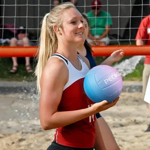 Vista 6 de Balón de voleibol tamaño 5, piel sintética duradera, interior/exterior. Control suave, gran hermeticidad para entrenamiento/juegos. Ideal para todas